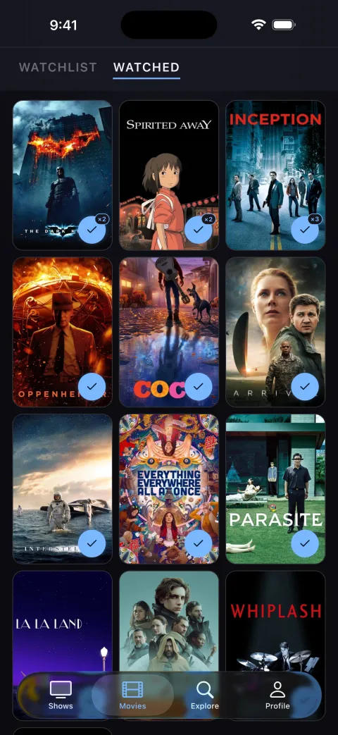 Movies library with watched and watchlist
